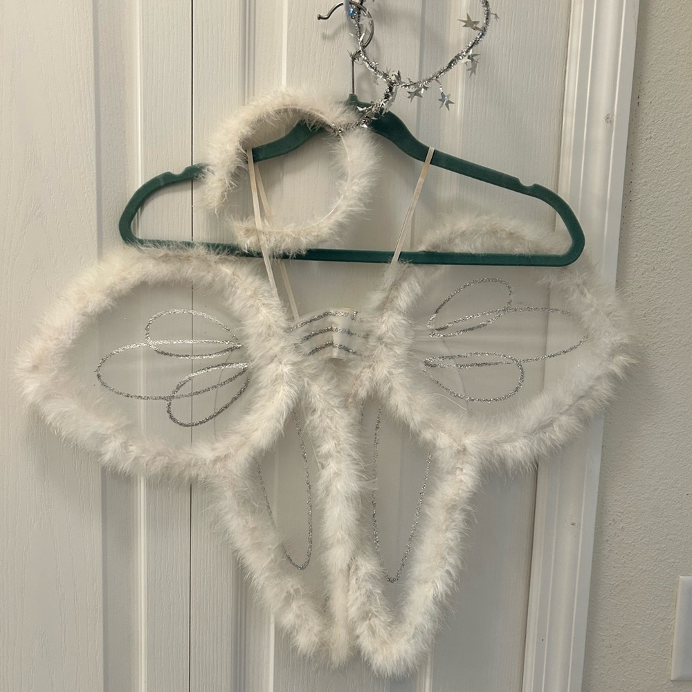 White Angel Wings and Halo Set